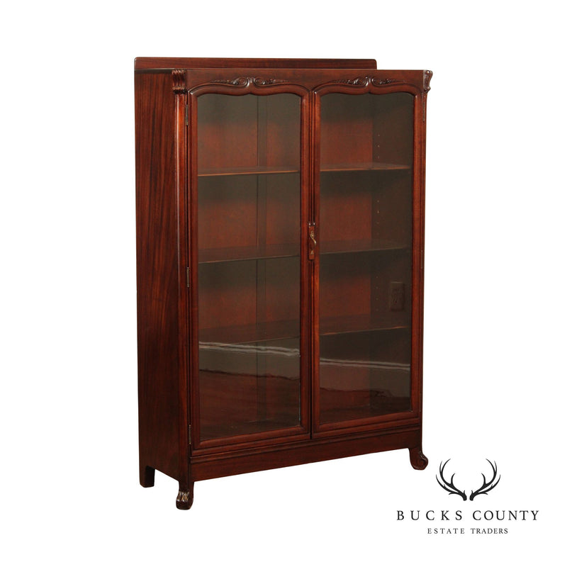 Antique Victorian Mahogany Two Door Bookcase