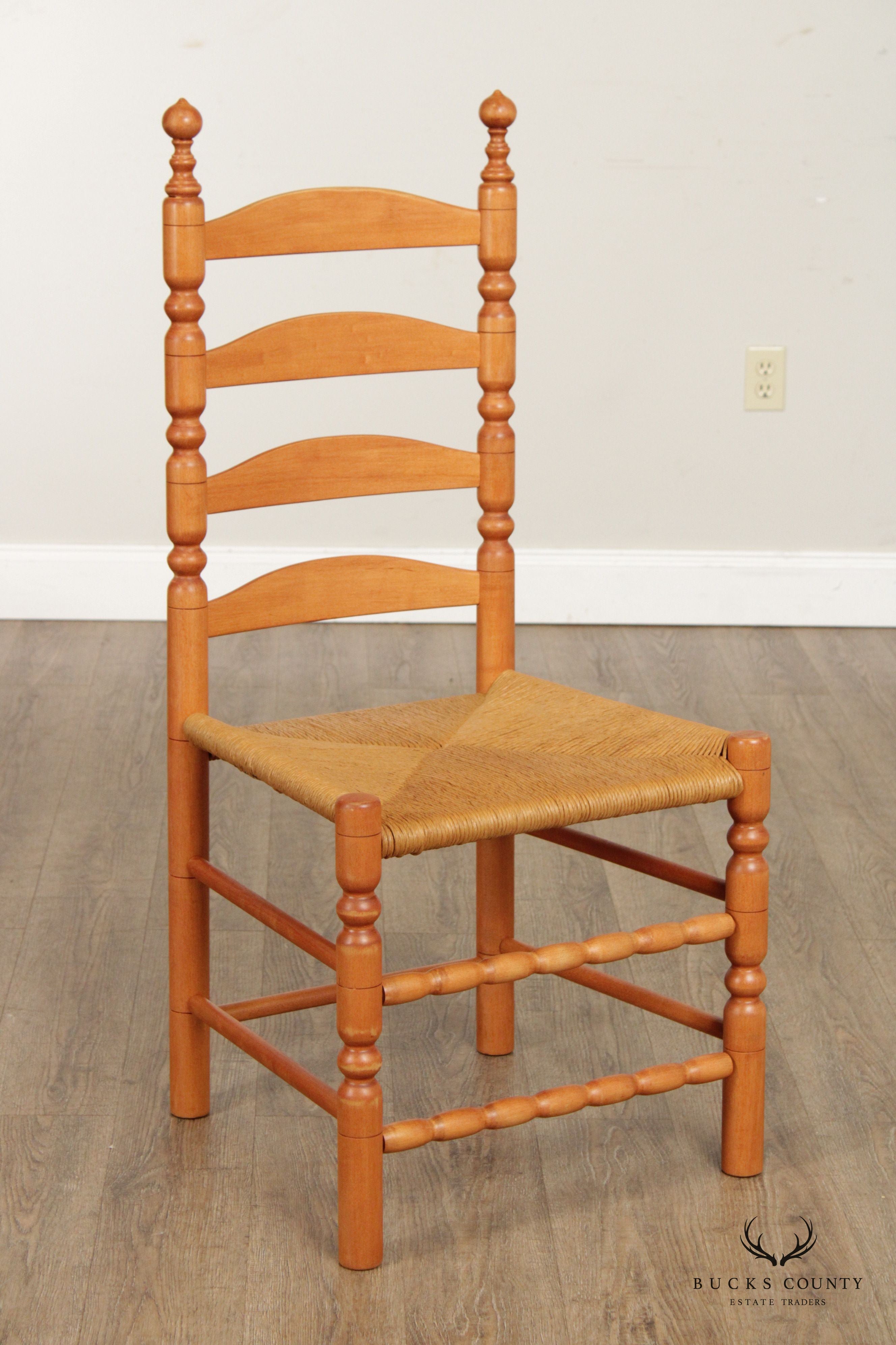 Custom Crafted Maple Ladderback Rush Seat Dining Chair