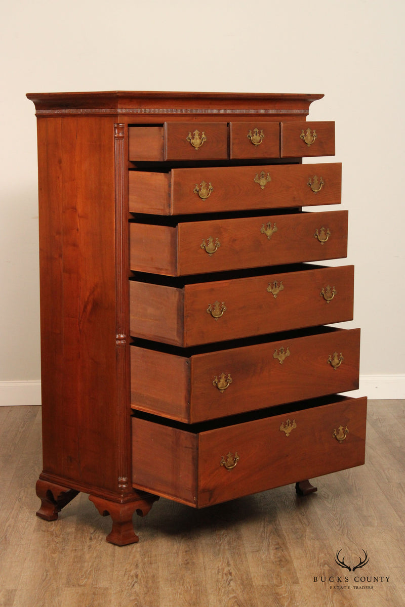 Antique American Chippendale Period Walnut Tall Chest of Drawers
