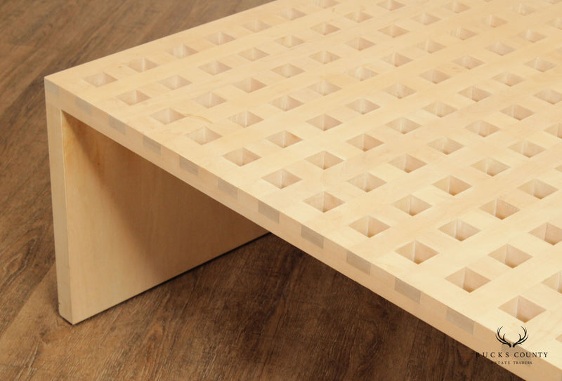 Post Modern Large Lattice Top Square Coffee Table