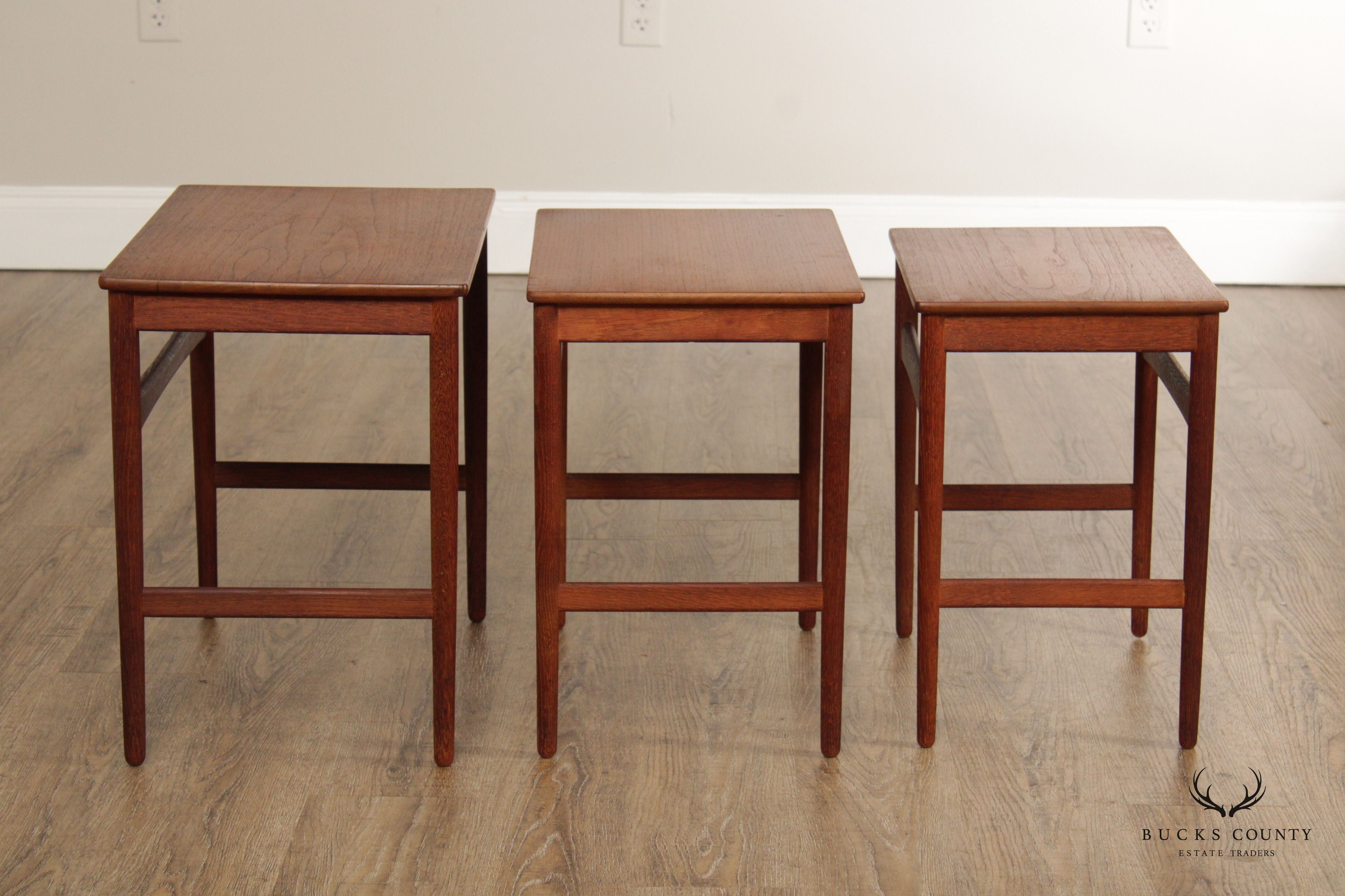 Illums Bolighus, Danish Modern set of three teak nesting tables