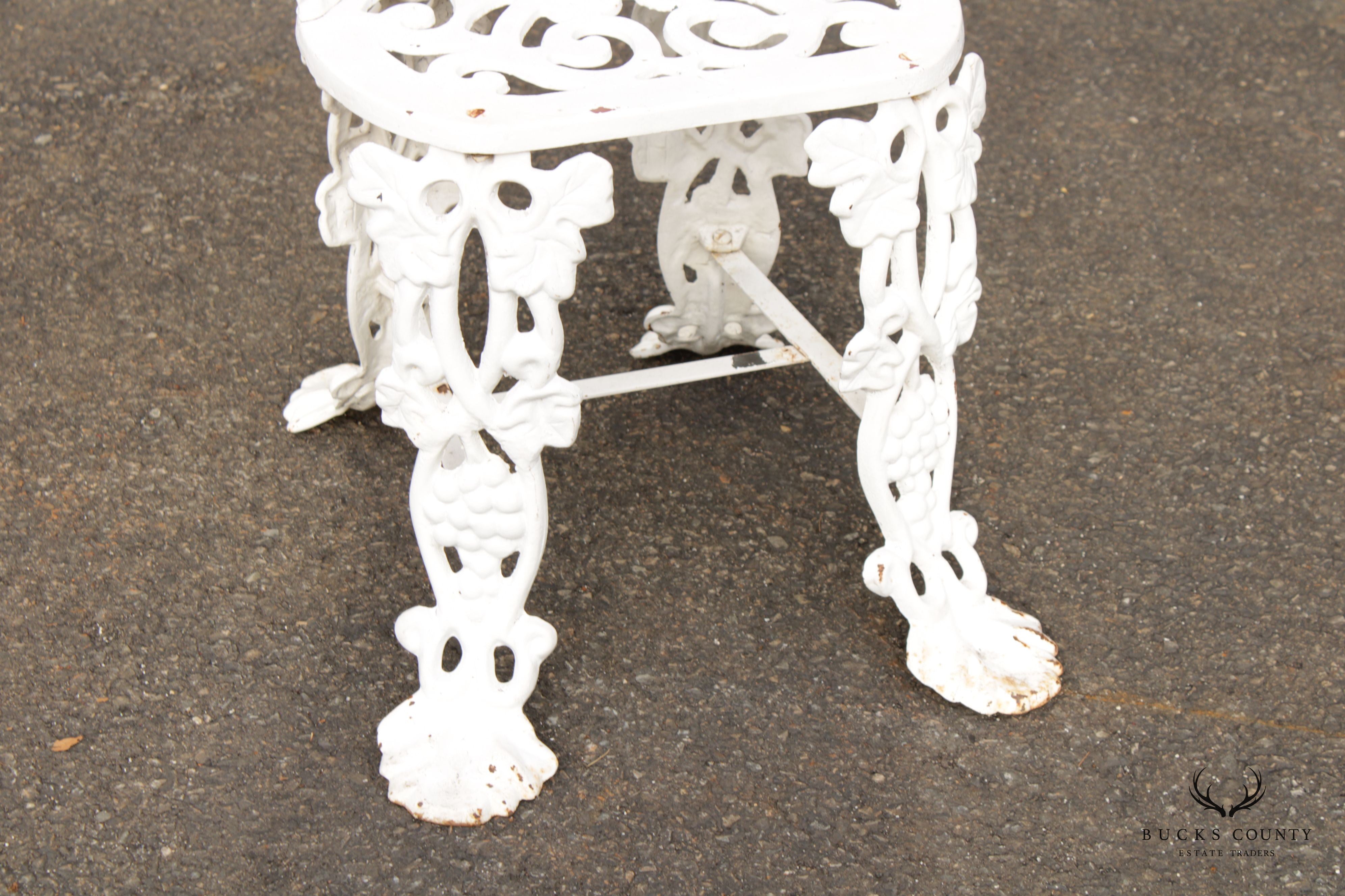 Victorian Pair Cast Iron Grapevine Leaves Garden Chairs