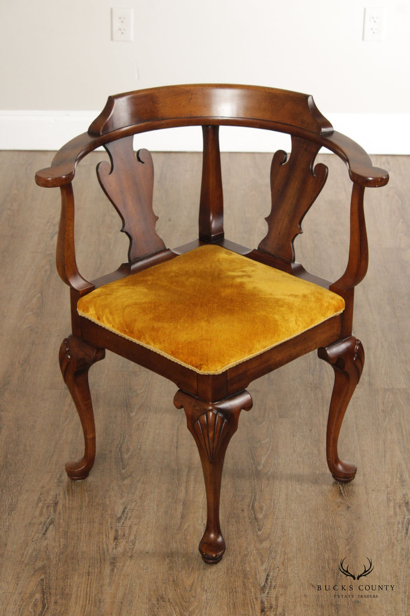 Globe Furniture Co. Queen Anne Style Carved Mahogany Corner Chair