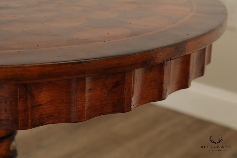 William IV Style Round Top Oyster Wood Tea Table