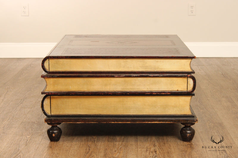 Maitland Smith Regency Style Faux Book Coffee Table
