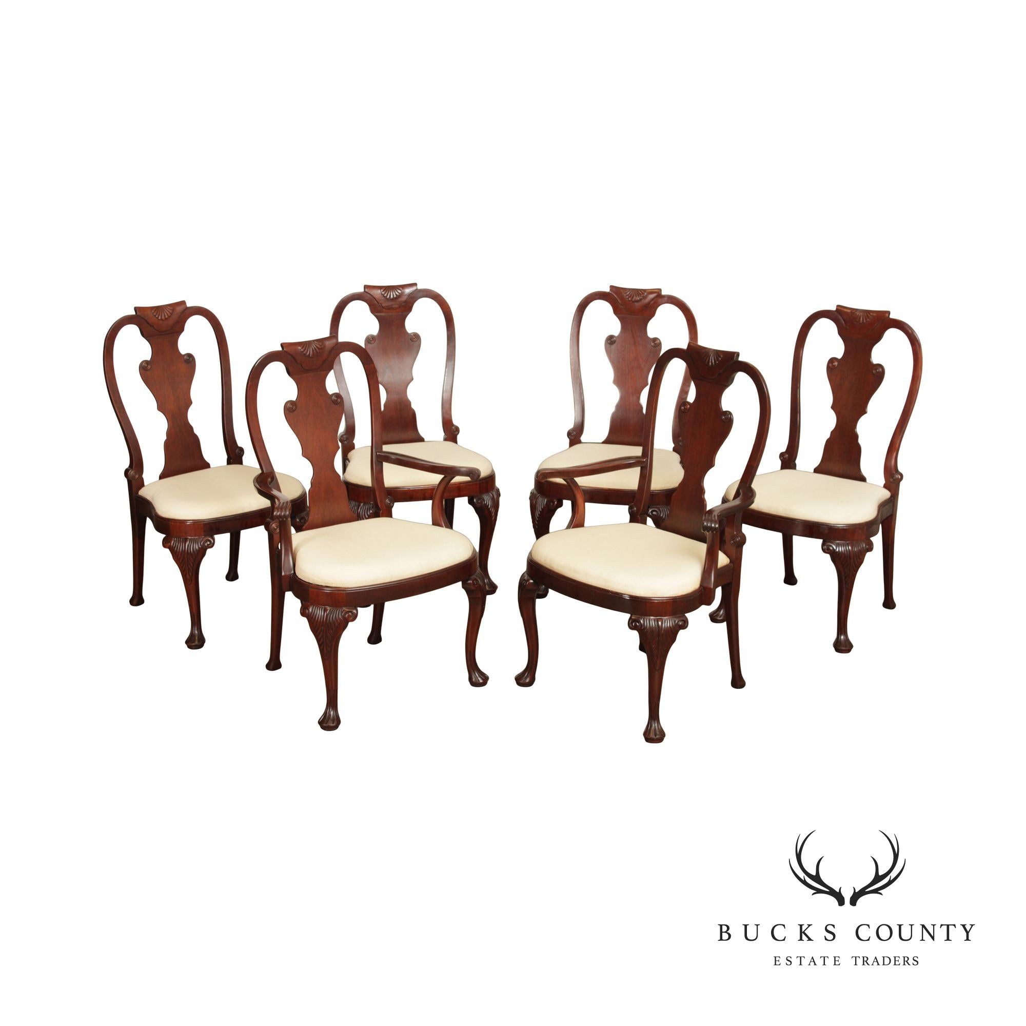 Baker Furniture Historic Charleston Collection Set of Six Mahogany Dining Chairs