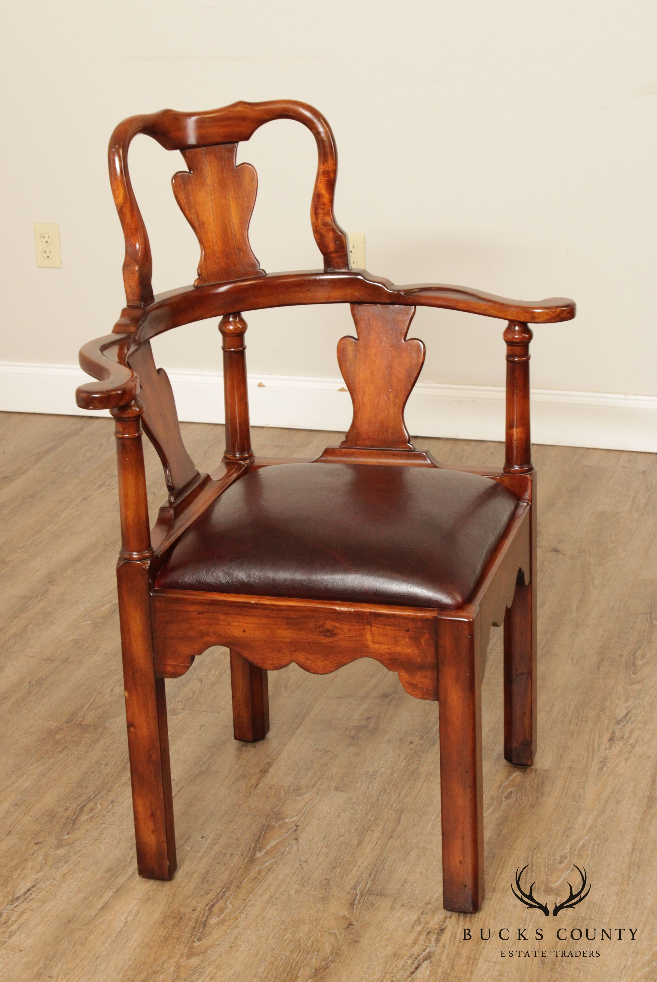 Theodore Alexander Chippendale Style Mahogany Corner Chair