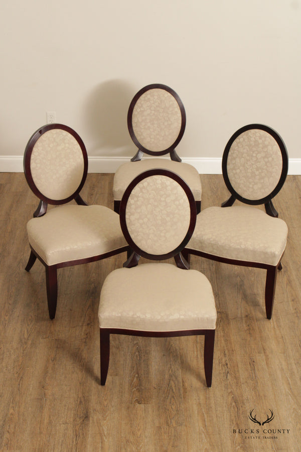 Baker Furniture Set of Four Oval X-Back Dining Chairs