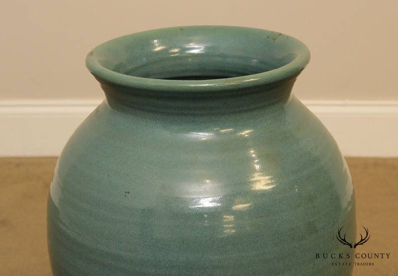 Large Vintage Glazed Terracotta Vase