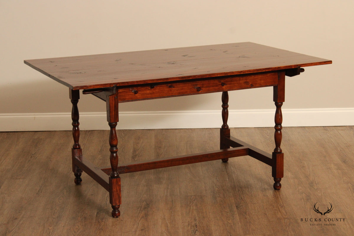 Stephen Von Hohen Farmhouse Style Pine Trestle Dining Table