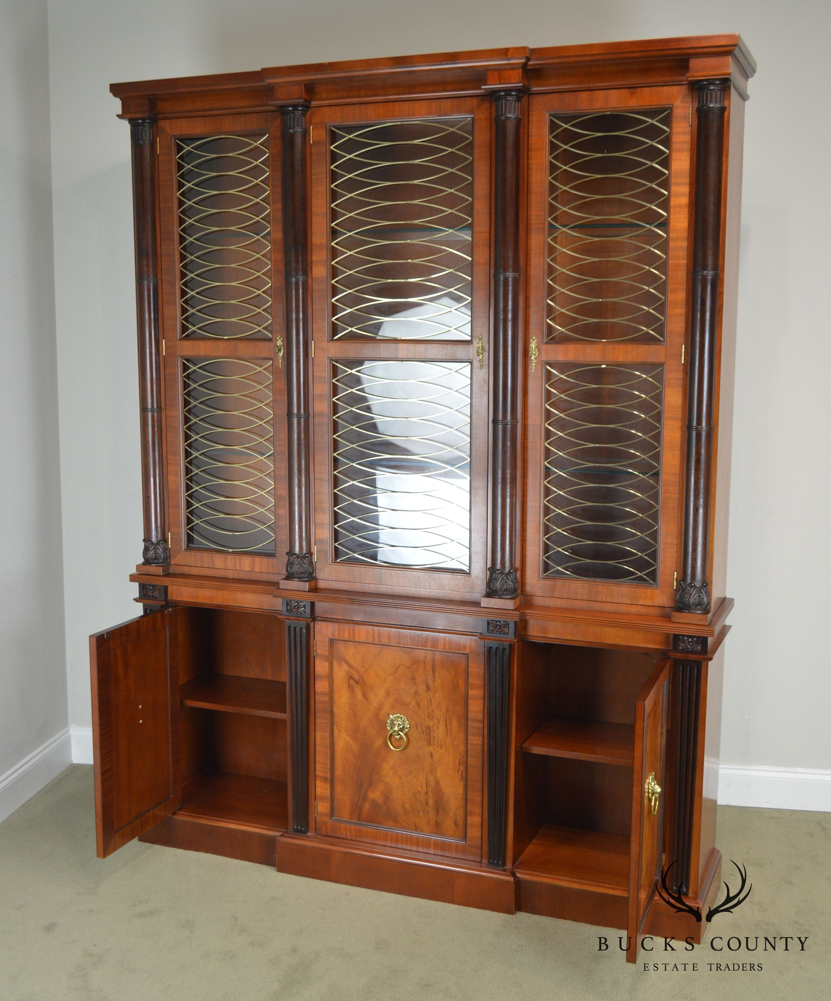 Baker Mahogany Regency Style Breakfront