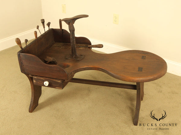 Antique American Cobblers Bench with Tools