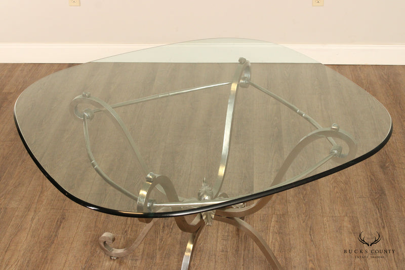 Contemporary French Style Polished Steel 5-Piece Dining Set