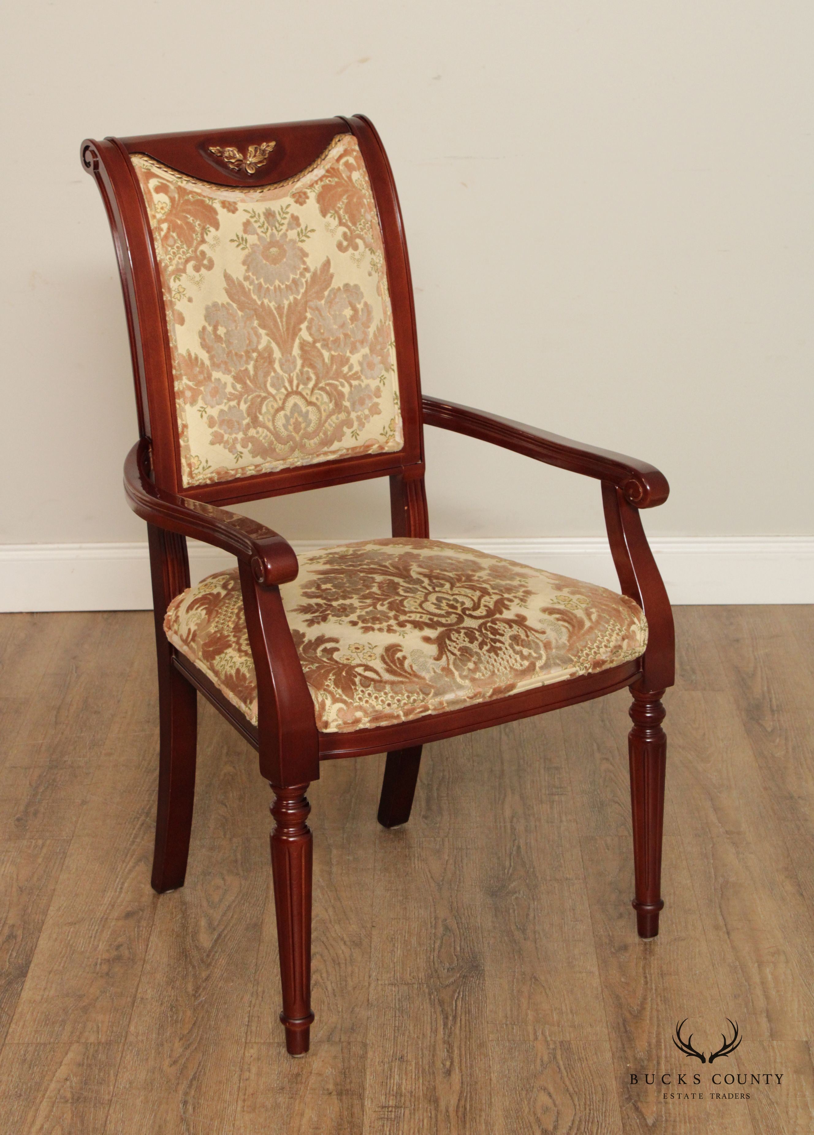 French Empire Style Parcel Gilt Set Eight Dining Chairs