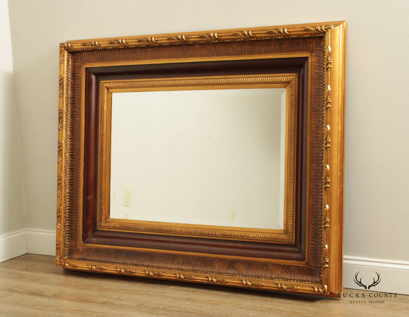 Quality Carved Gold Framed Large Beveled Wall Mirror