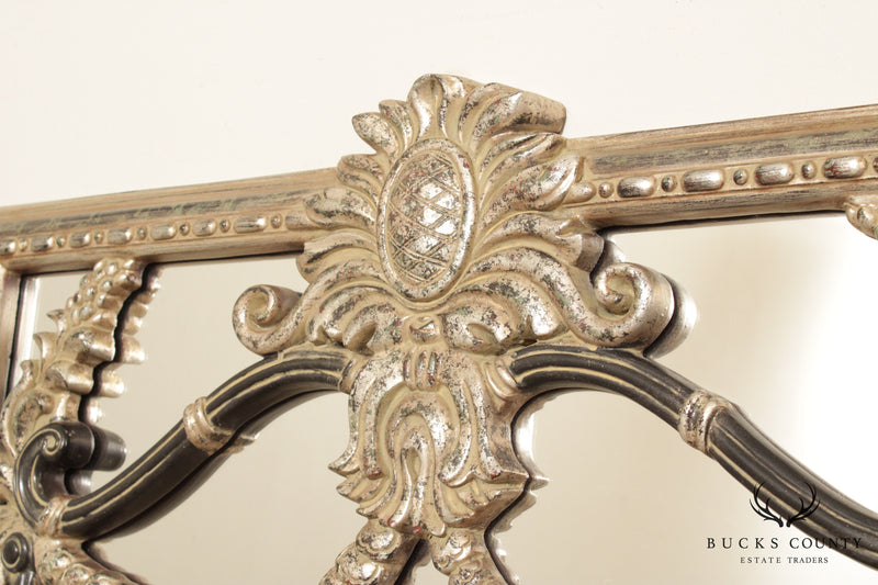French Louis XV Style Silver Gilt Wall Mirror