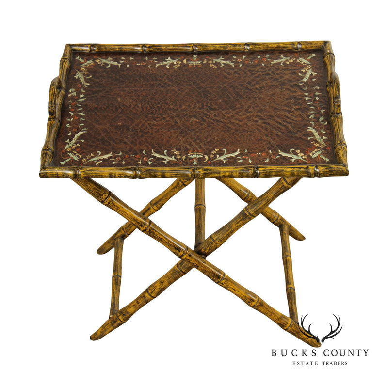 Chinoiserie Style Faux Bamboo Folding Tray Table – Bucks County