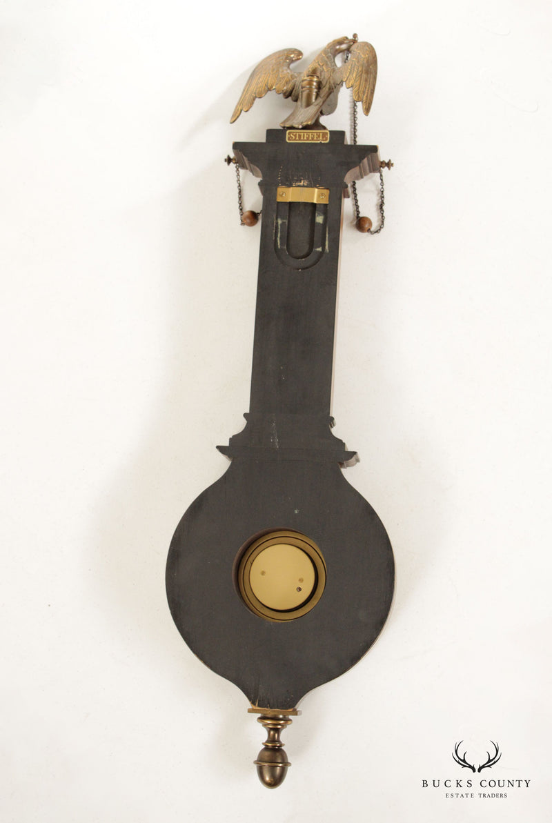 Stiffel Federal Style Carved Wood and Brass Barometer