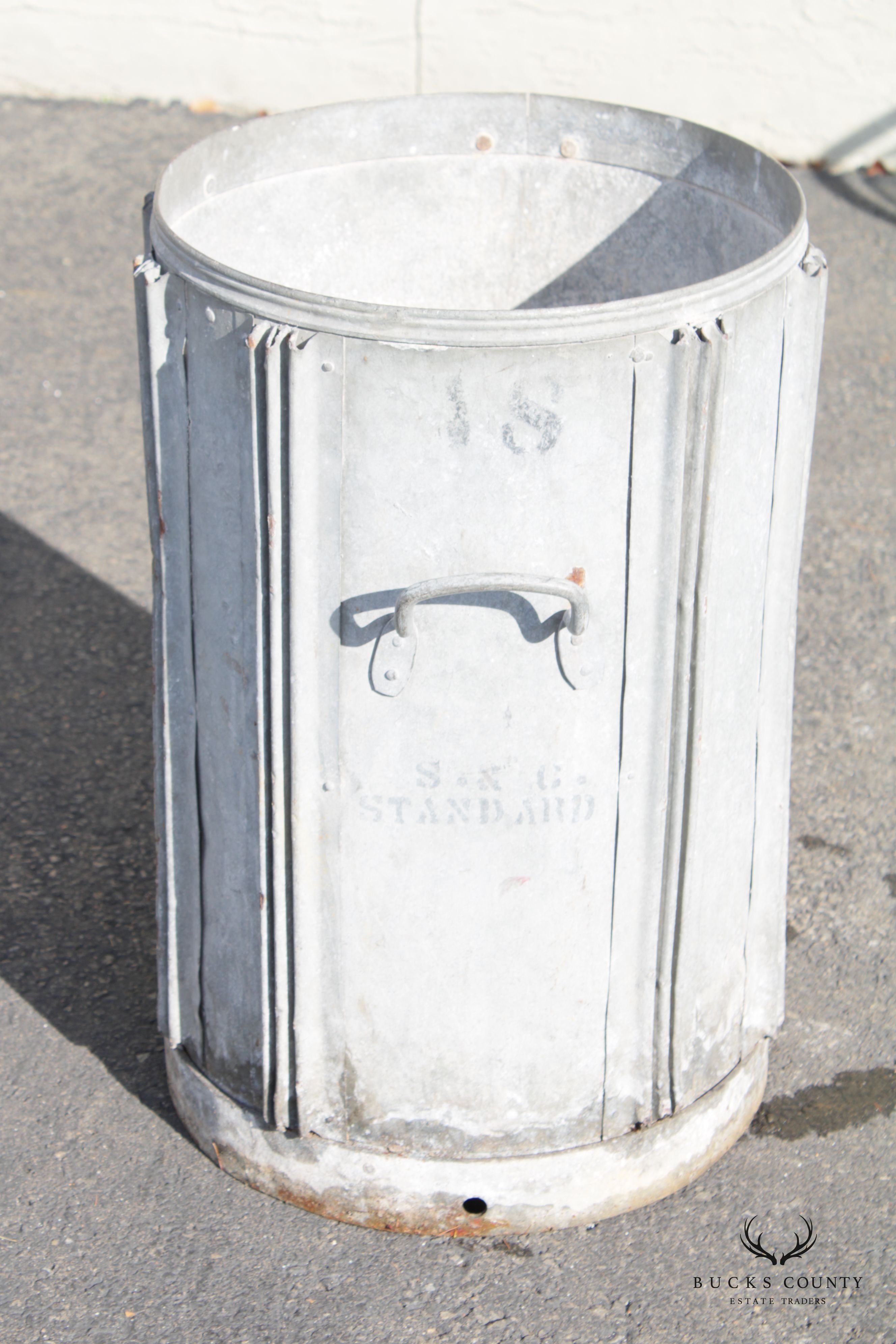 Vintage Steel Trash Can or Hot Coal Bin