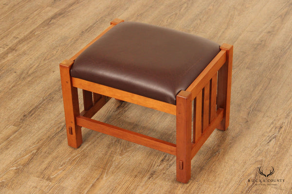 Stickley Mission Collection Cherry Leather Footstool