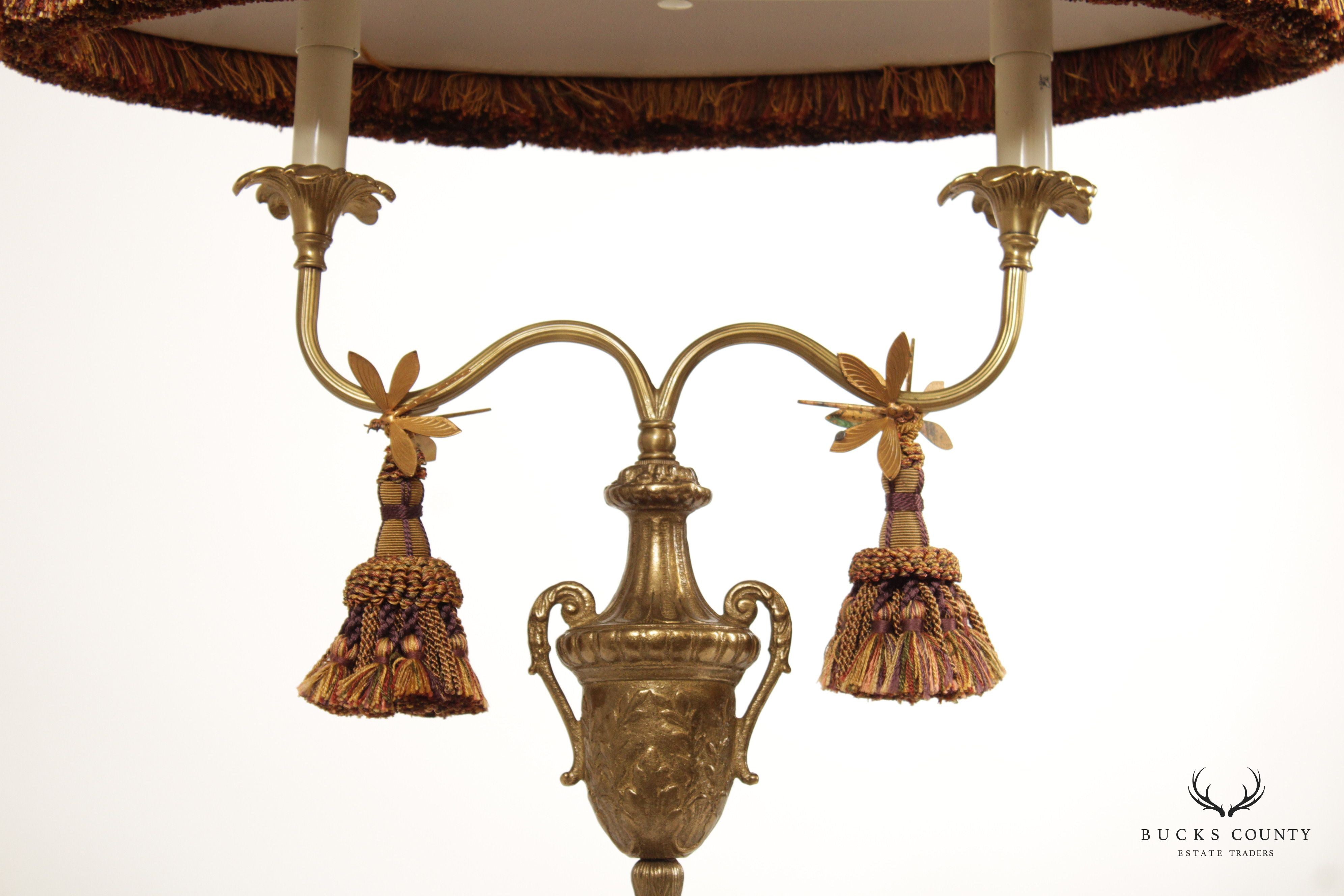Frederick Cooper Brass and Marble Urn-Form Bouillotte Table Lamp