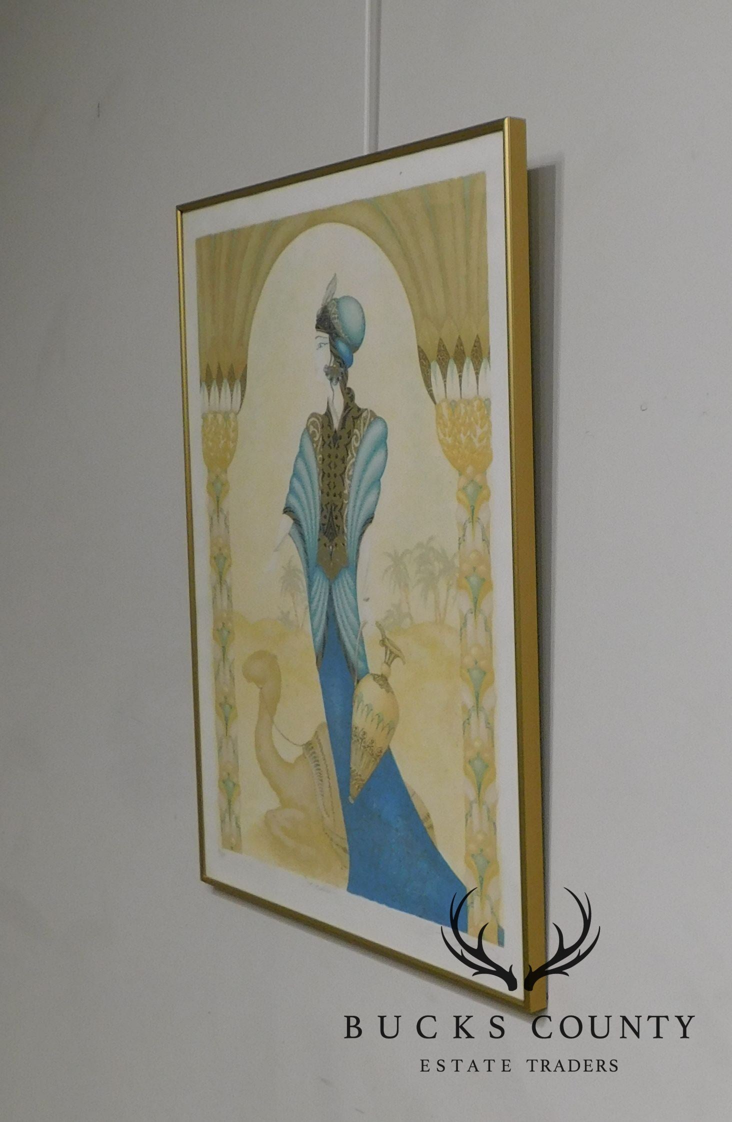 Framed Color Lithograph "Rachele" Limited Edition # 98/250 In the Manner of Erté