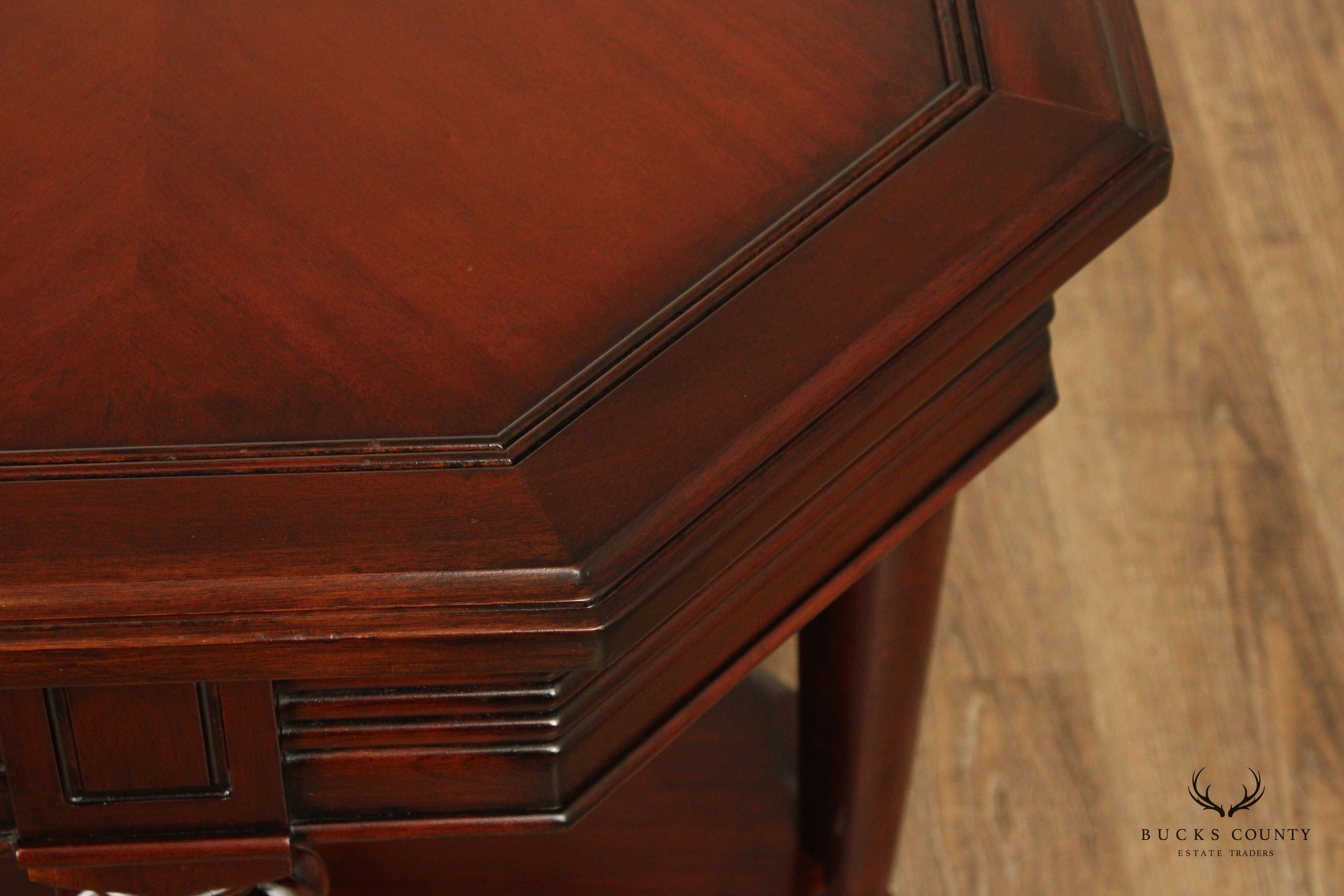 Regency Style Octagonal Two-Tier Mahogany Side Table