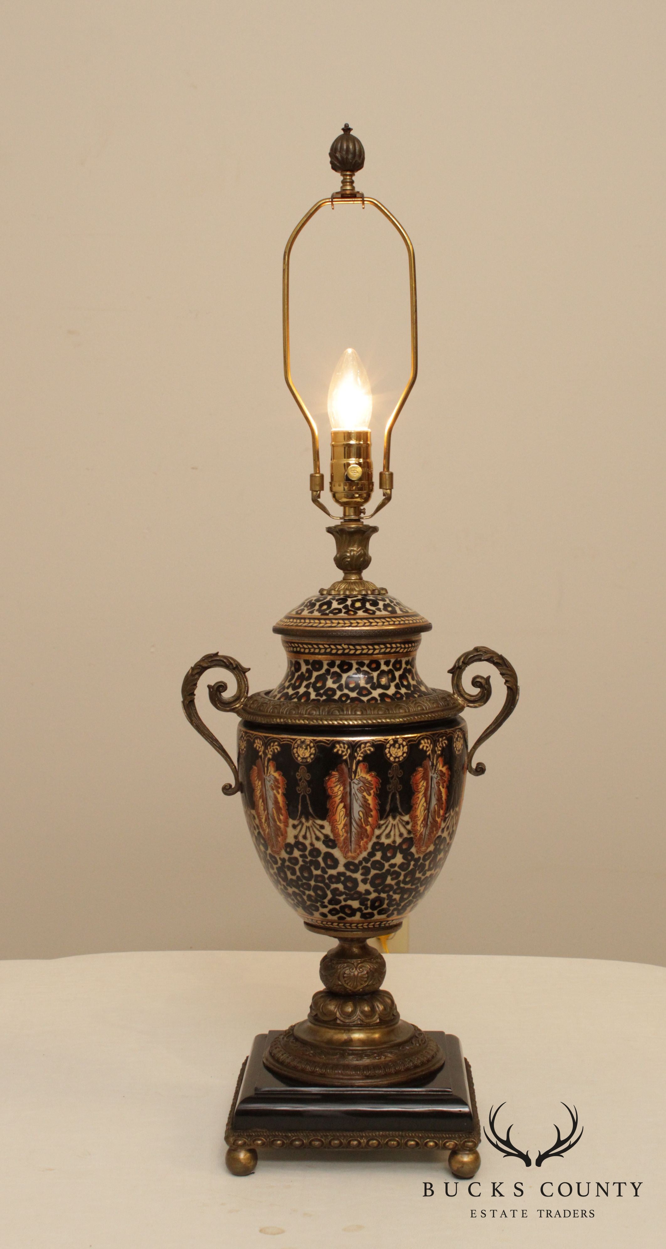 Venetian Style Painted Porcelain Urn Table Lamp