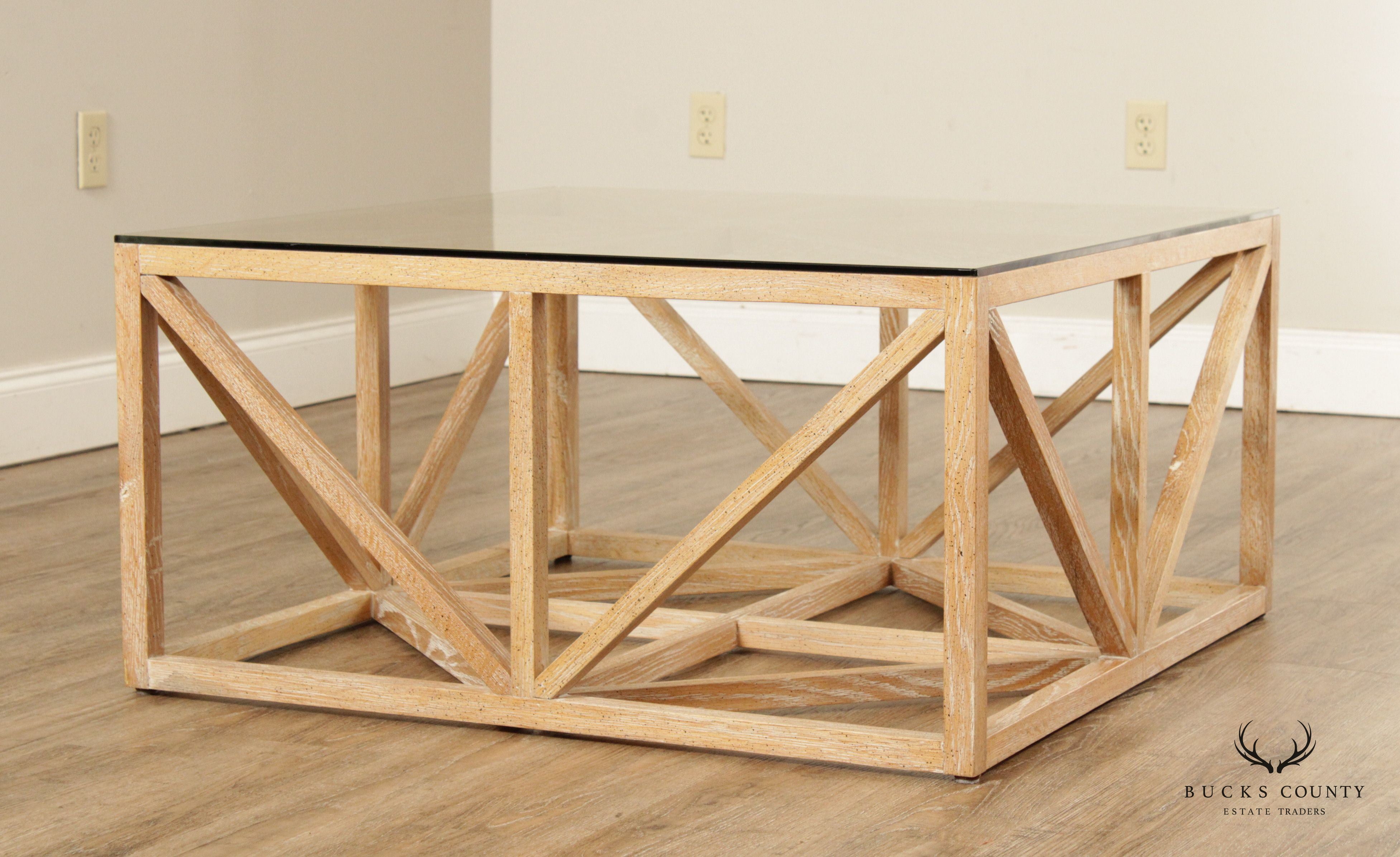 Elk Home 'Axes Collection' Square Glass Top Coffee Table