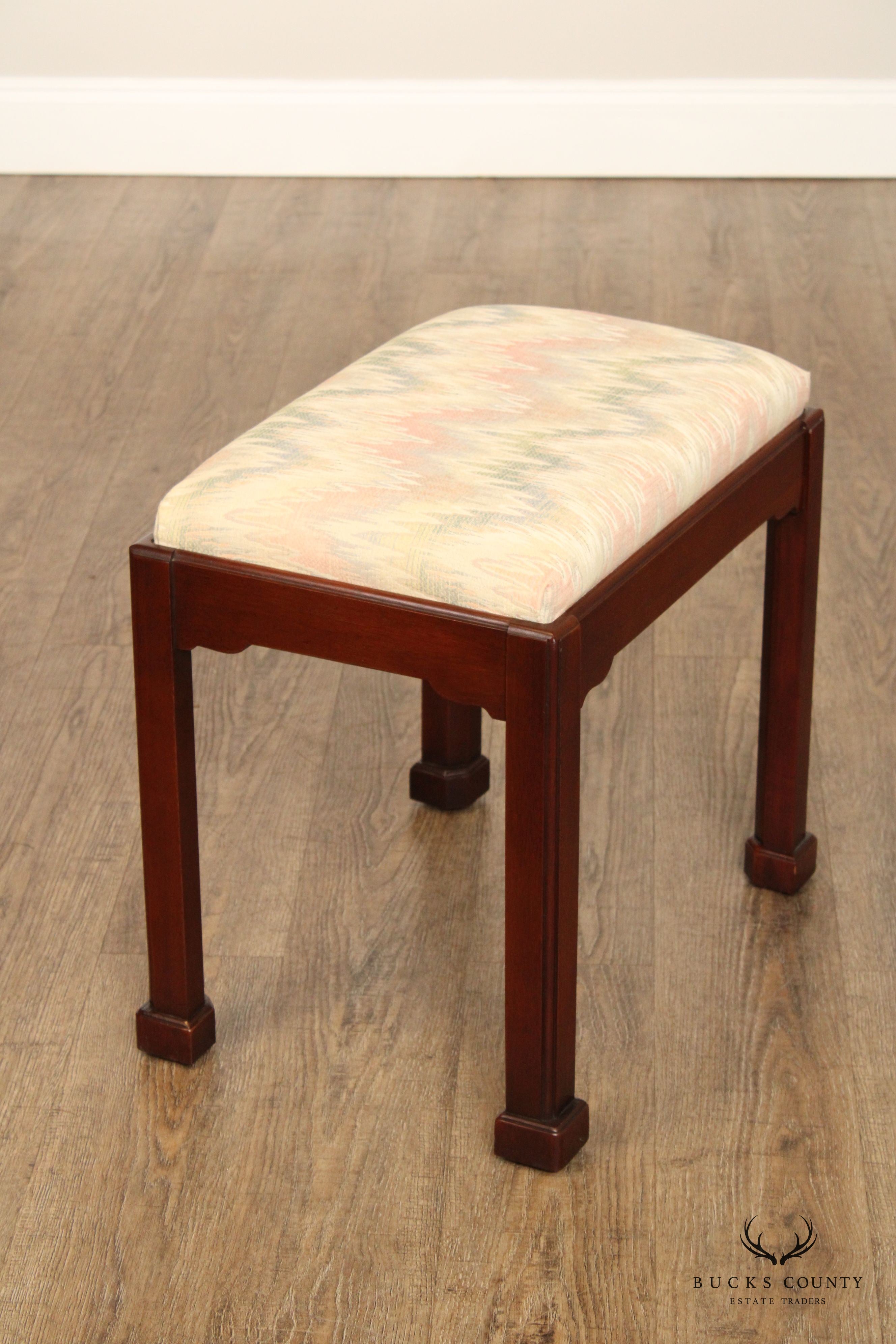 Link-Taylor Chippendale Style Pair of Mahogany Stools