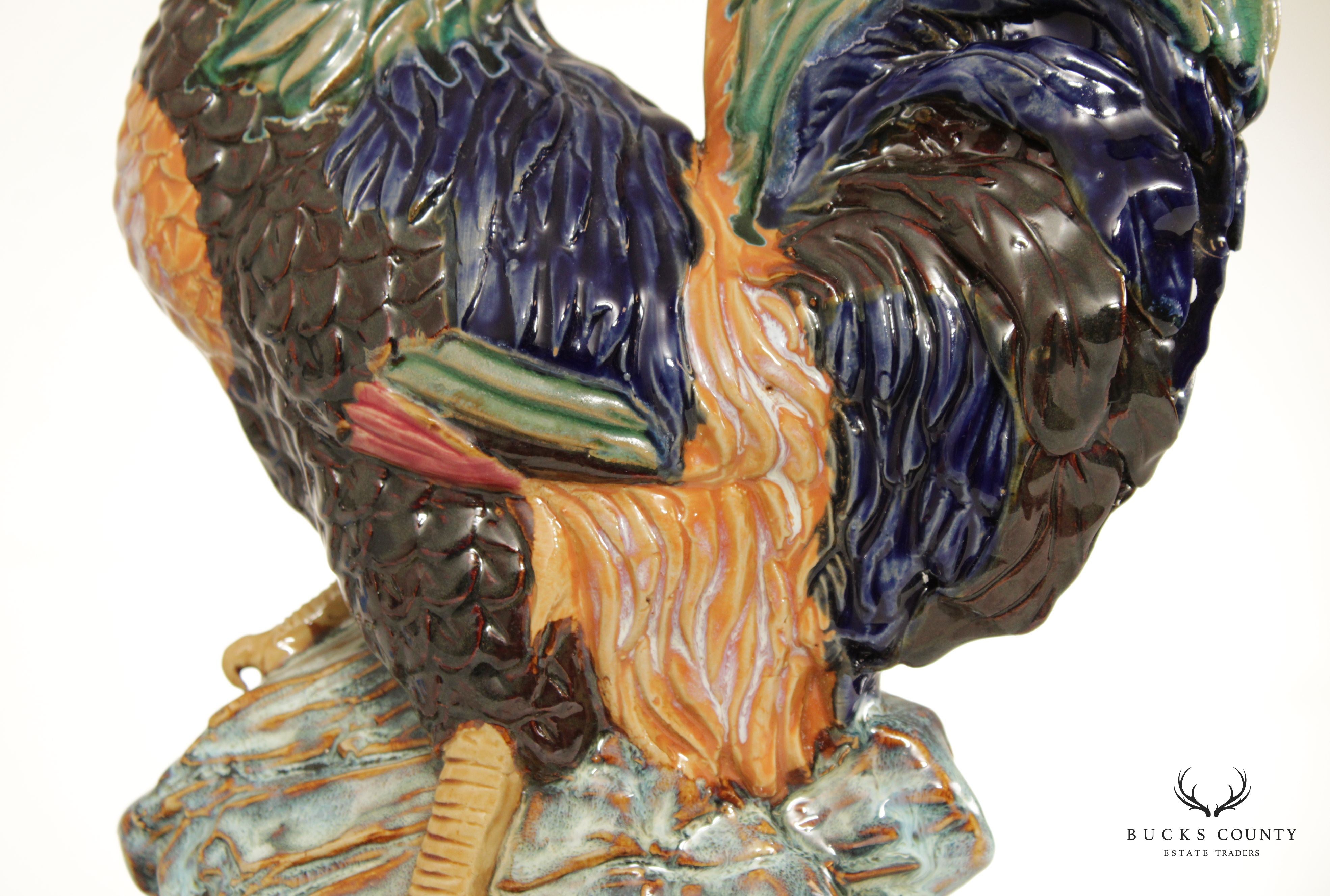 Chinese Export Vintage Painted Porcelain Rooster