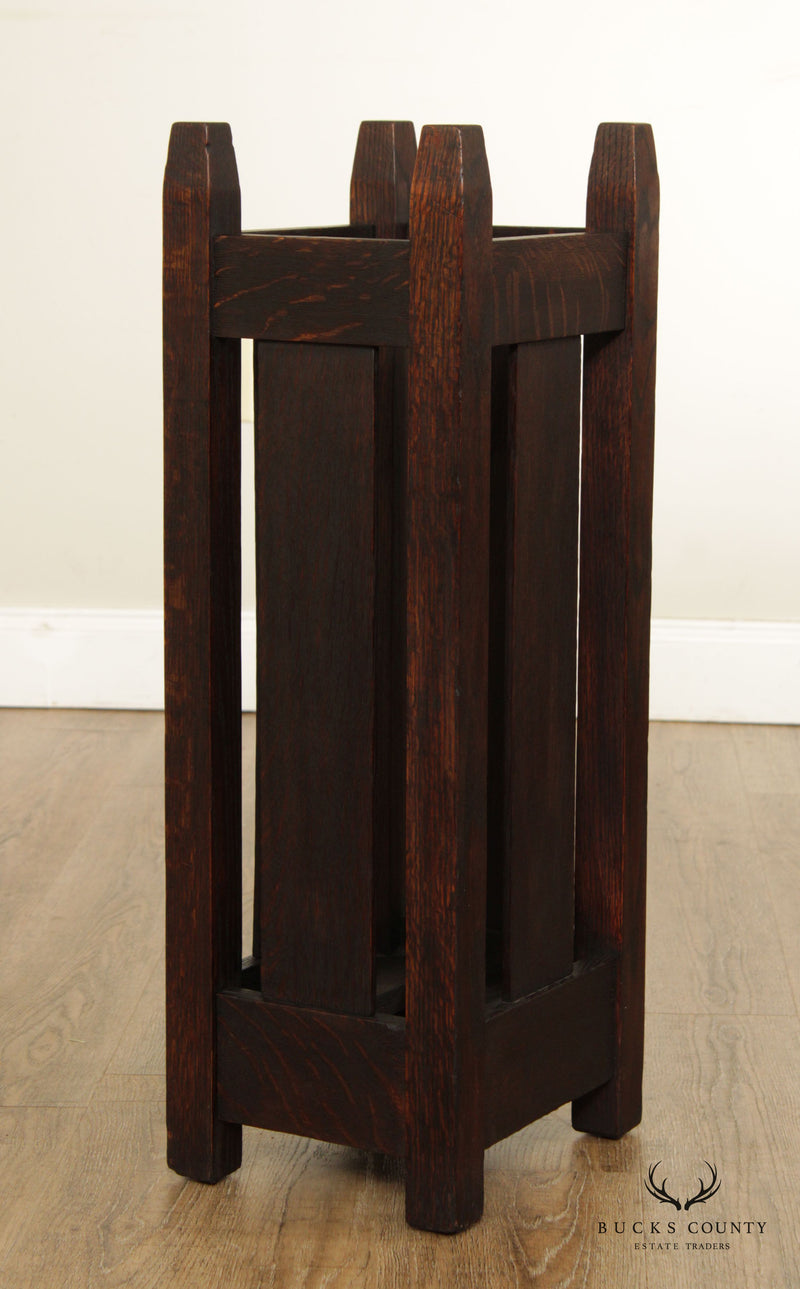 Stickley Brothers Quaint Furniture Antique Mission Oak Umbrella Stand