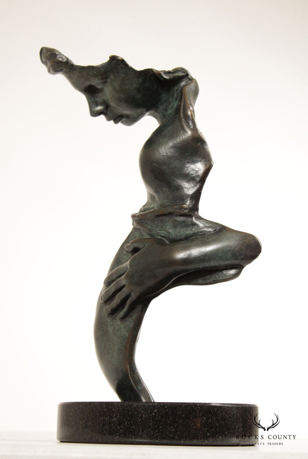 BRONZE CONTEMPORARY SCULPTURE OF MOTHER, SIGNED