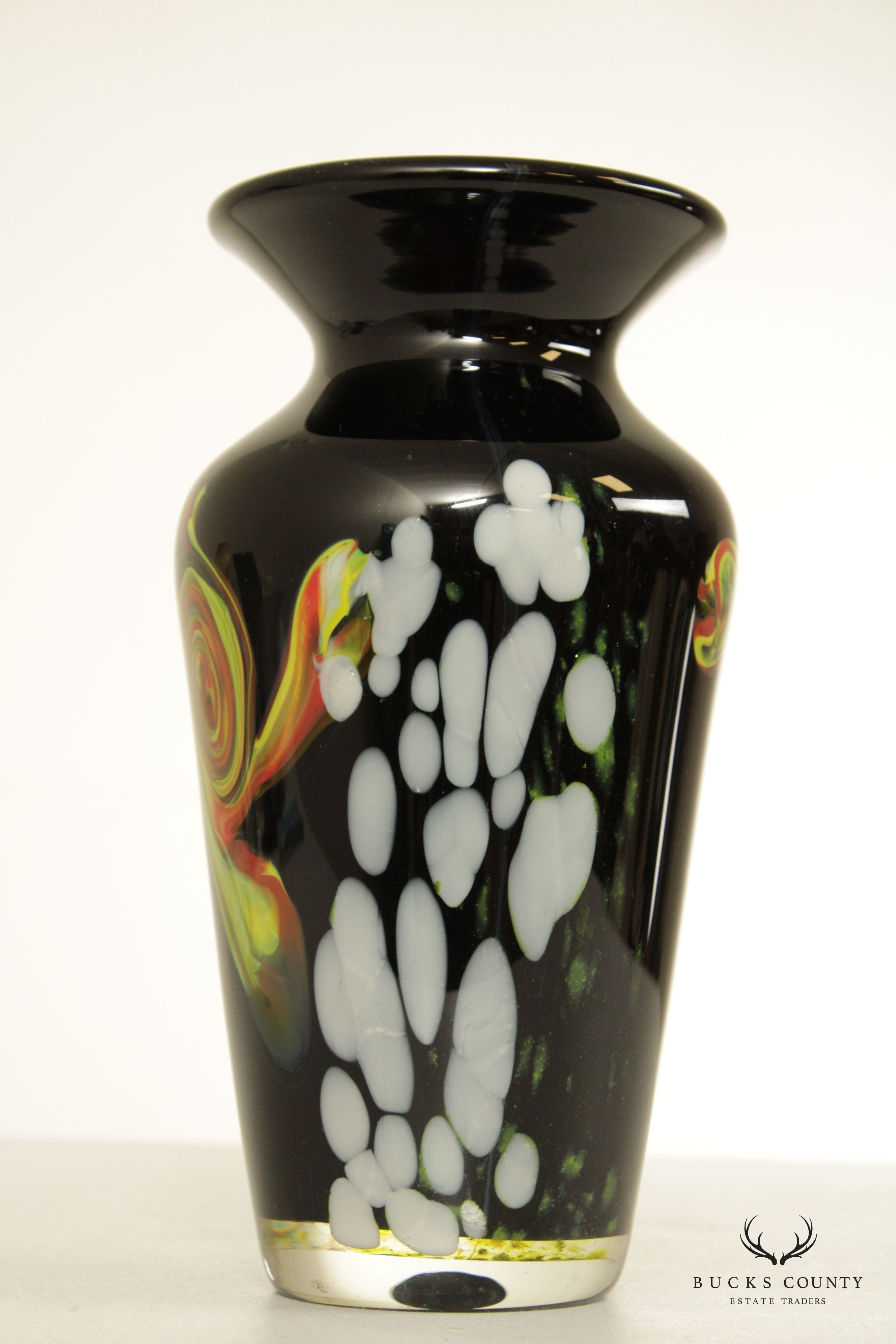 Vintage Modern Handblown Art Glass Vase