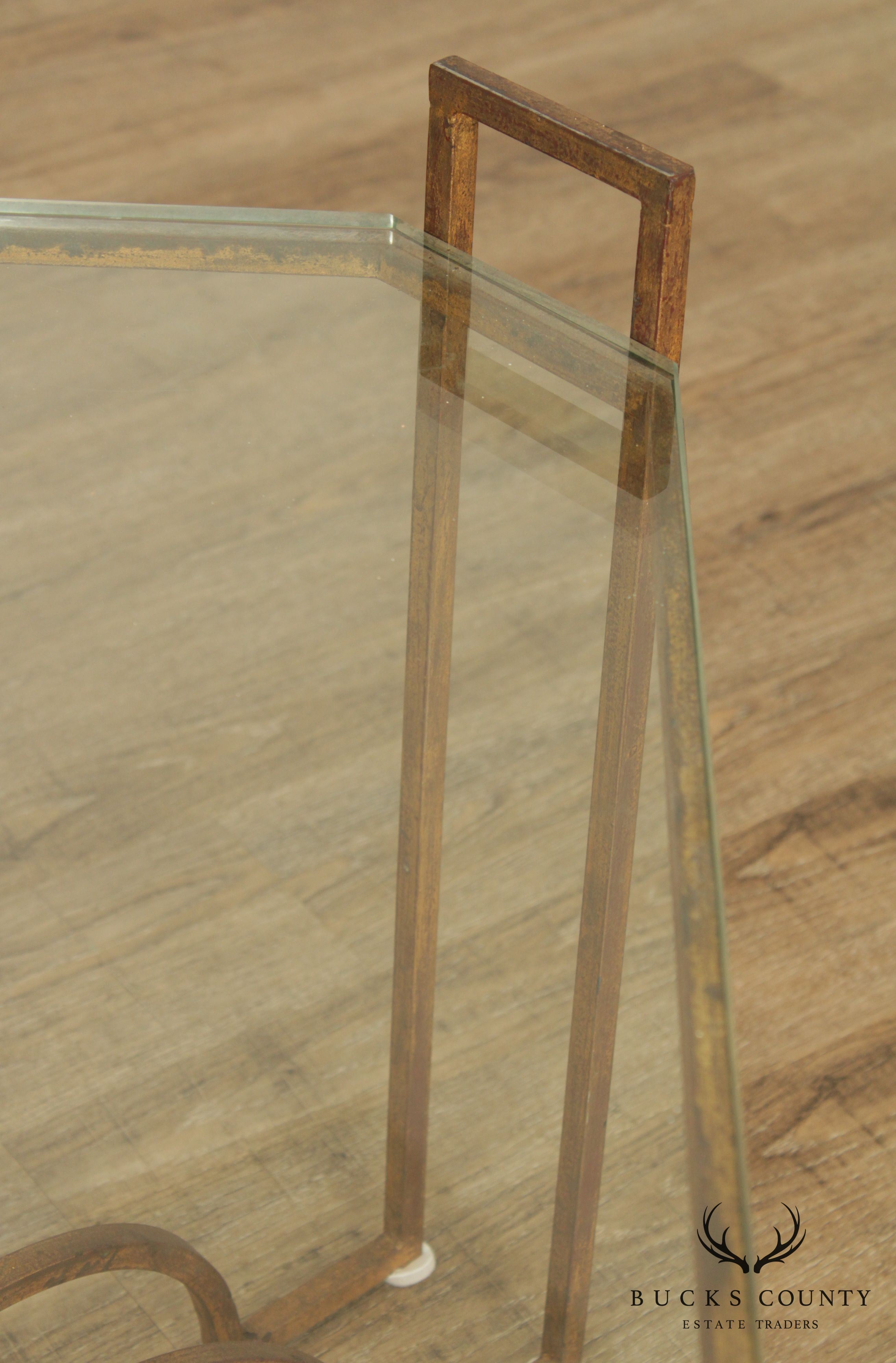 Quality French Gilt Metal Glass Top Coffee Table