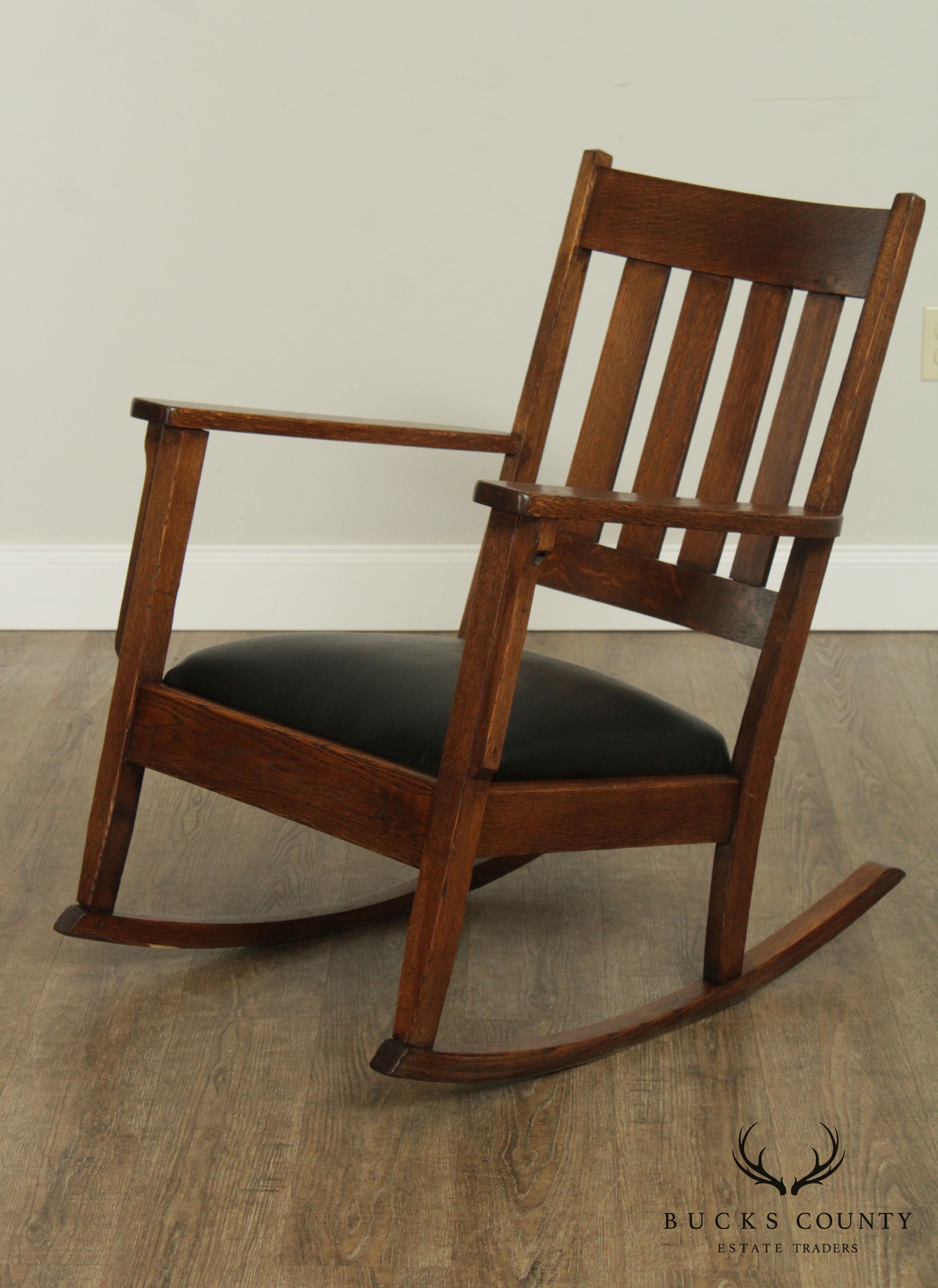 Antique Mission Style Oak Rocking Chair