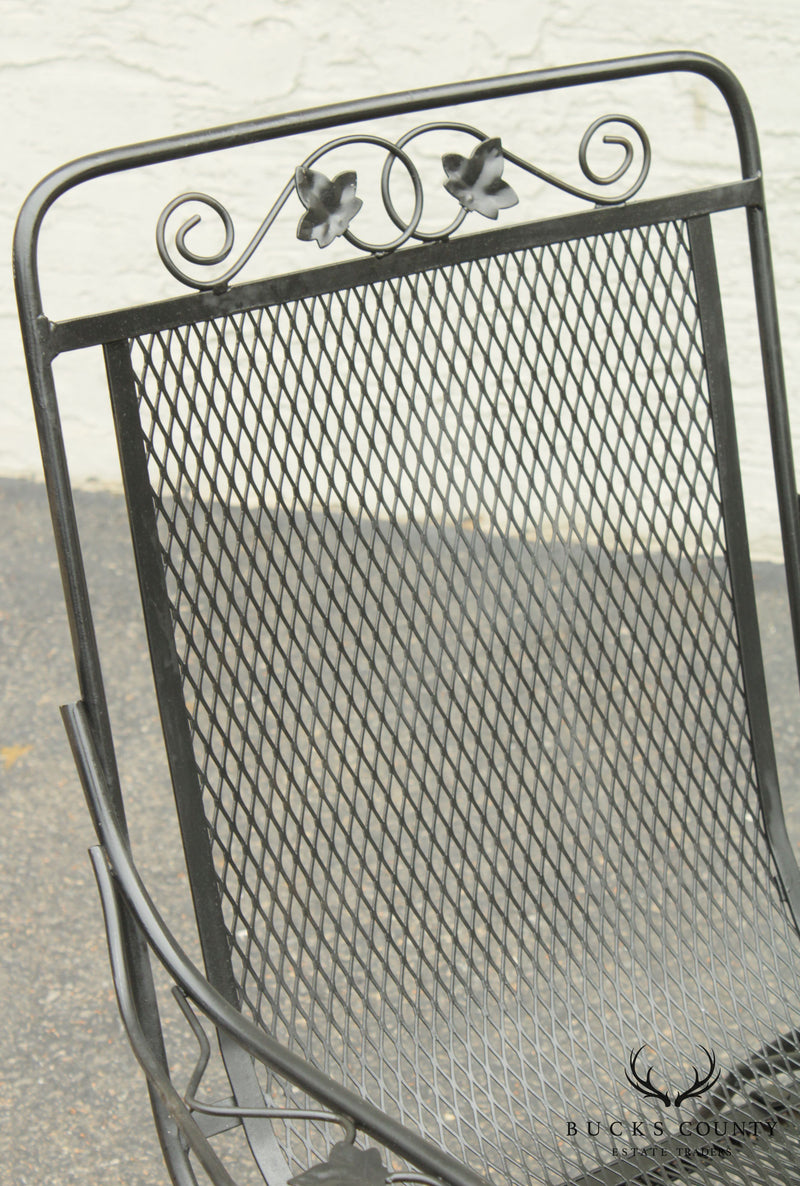Quality Vintage Wrought Iron Pair Garden Armchairs