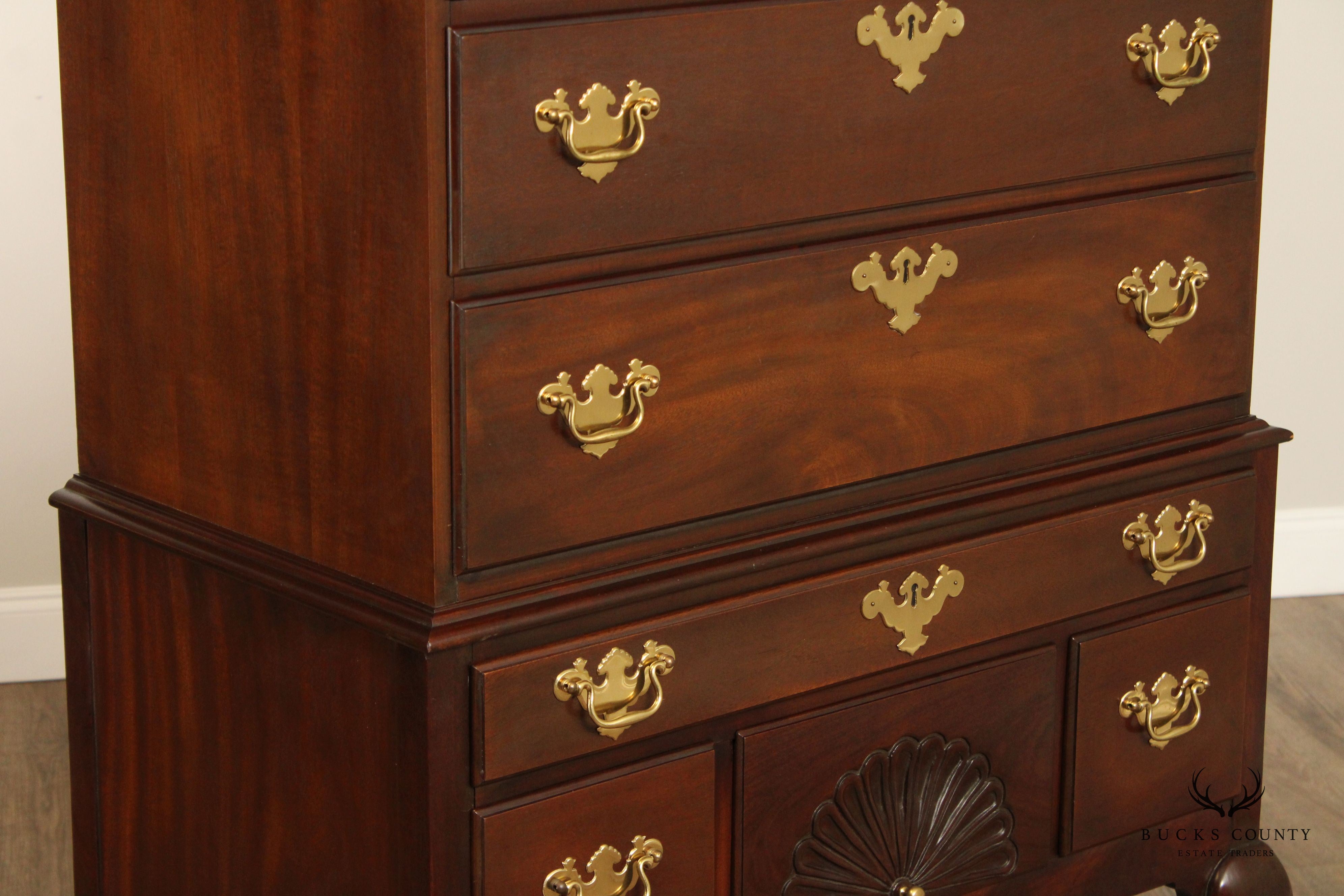 Councill Craftsmen Queen Anne Style Mahogany Highboy