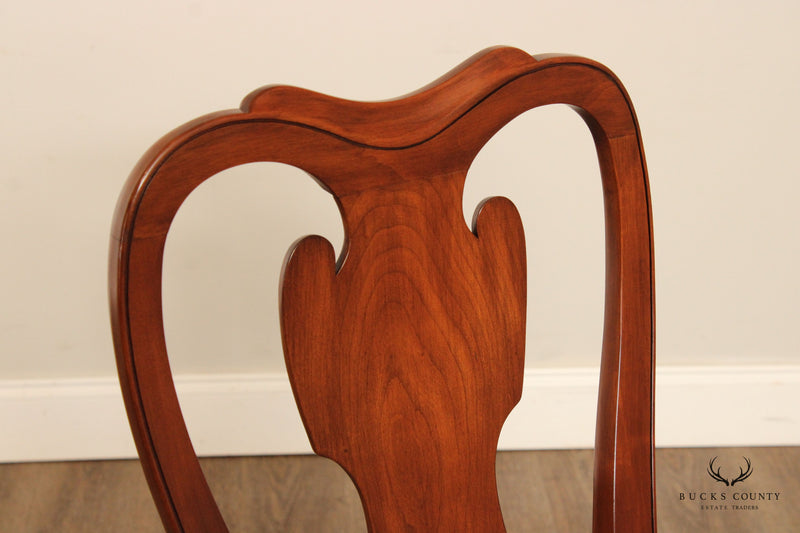 Henkel Harris Queen Anne Style Set of Six Cherry Dining Chairs