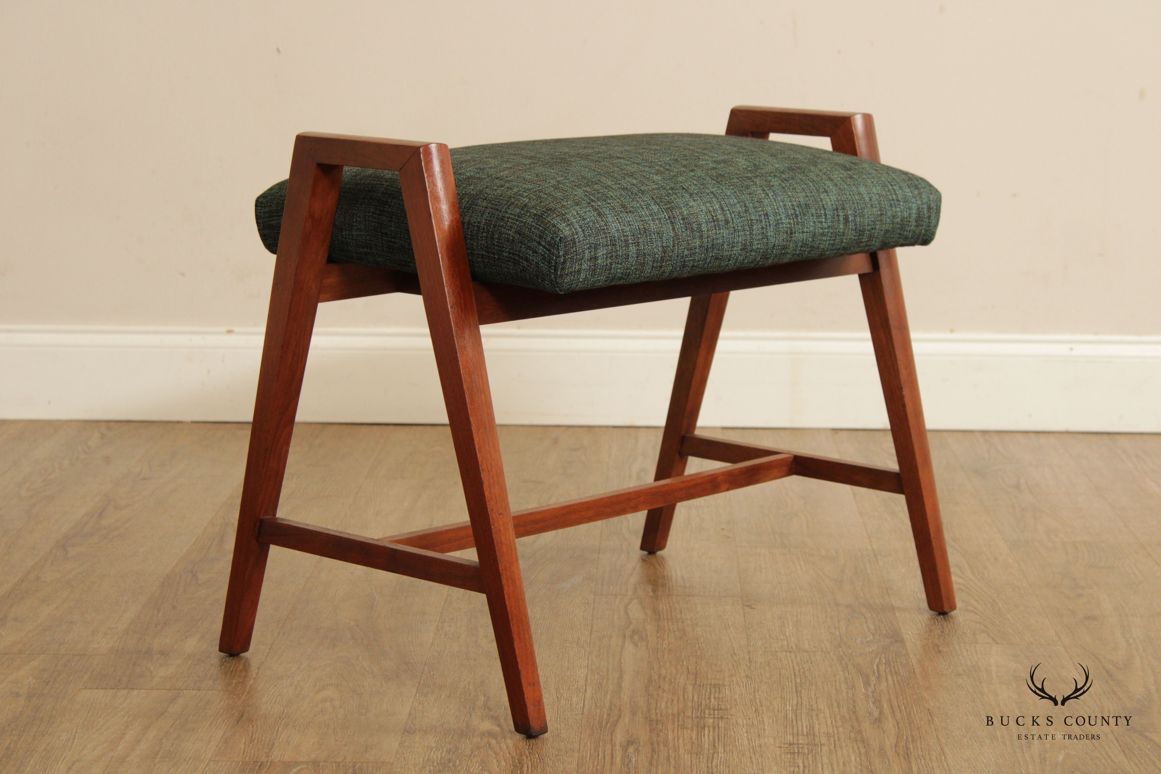 Killeen Mid Century Modern Walnut Vanity Bench