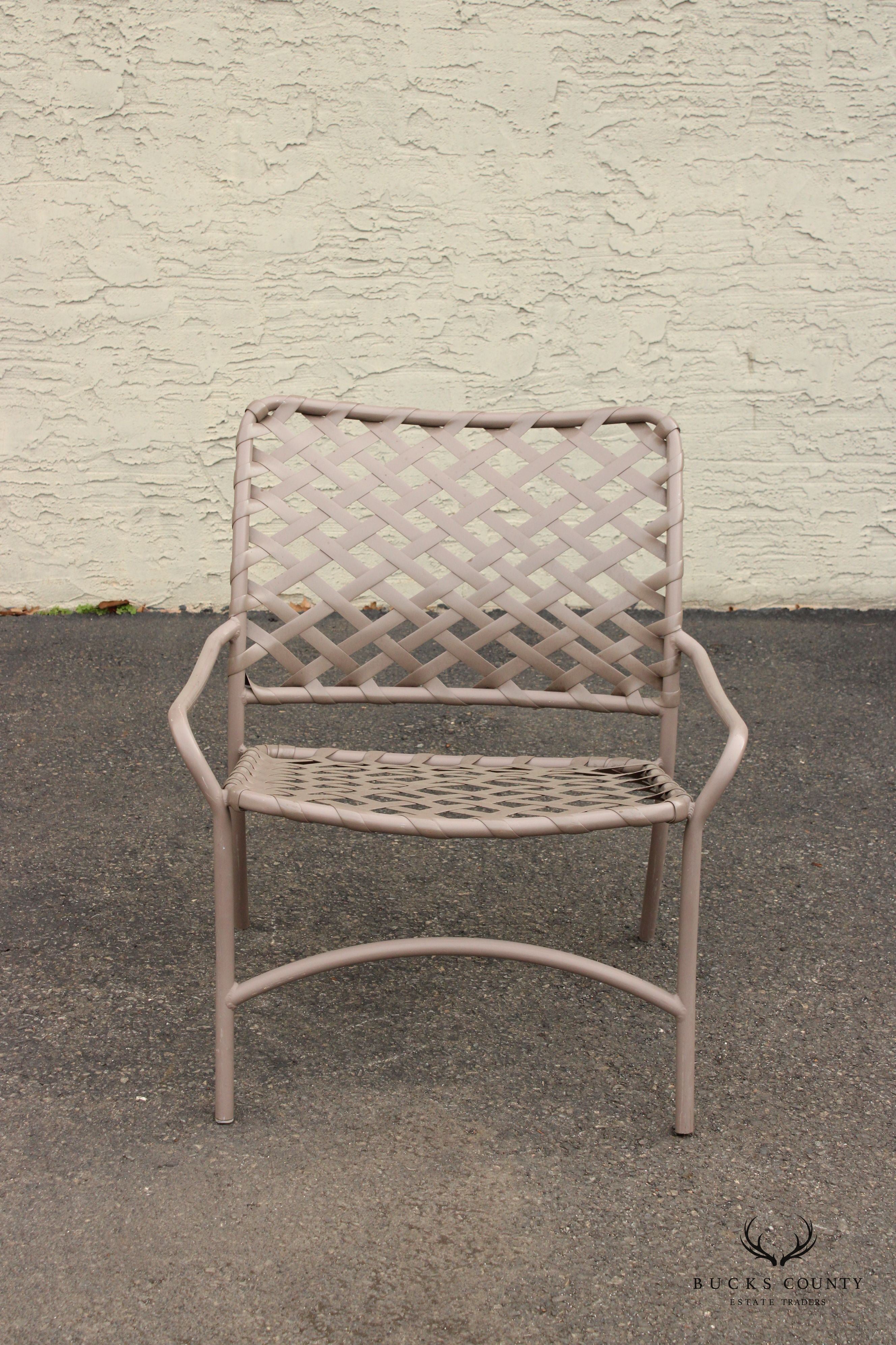 Vintage Outdoor Patio Armchair With Ottoman