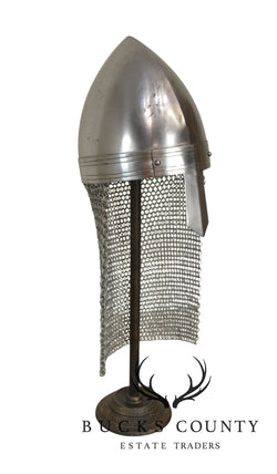 Reproduction Roman Medieval Helmet with Nose Guard and Aventail