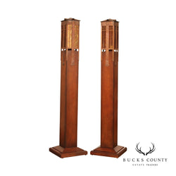 Stickley Mission Collection Pair of Gus Newel Post Floor Lamps
