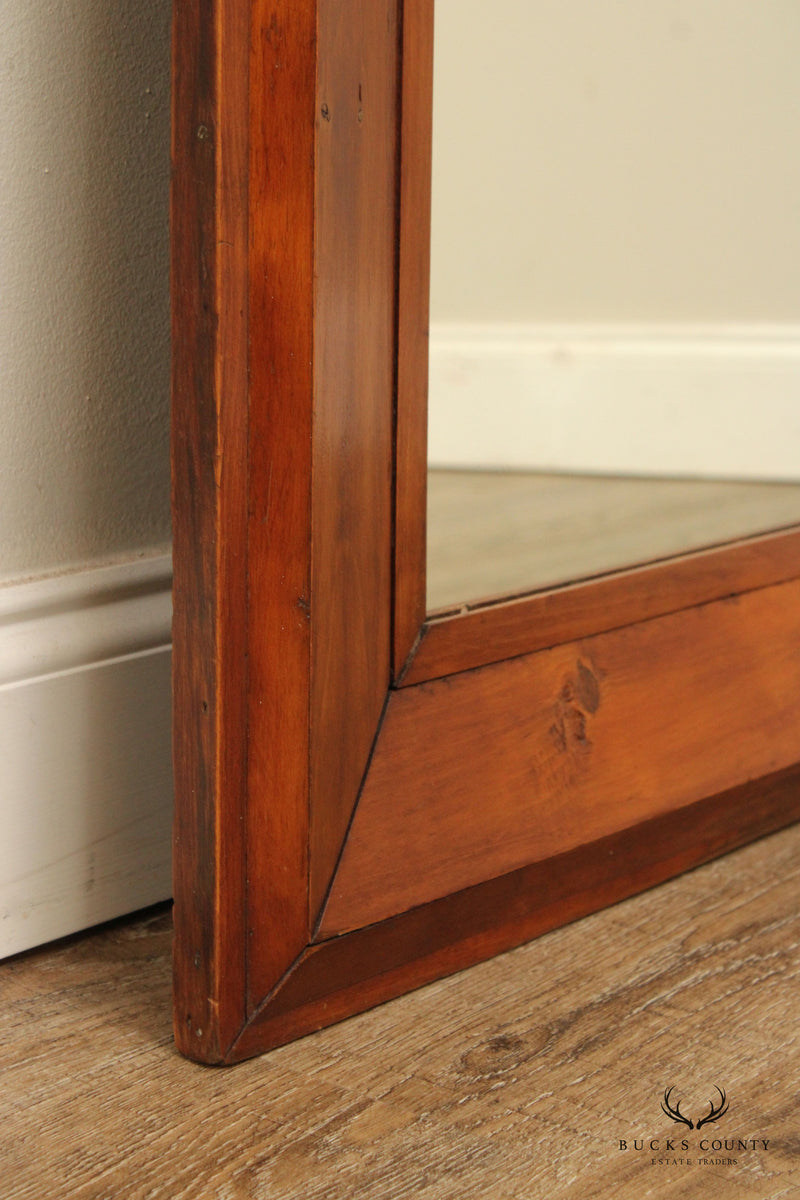Large Antique Ogee Carved Pine Mirror