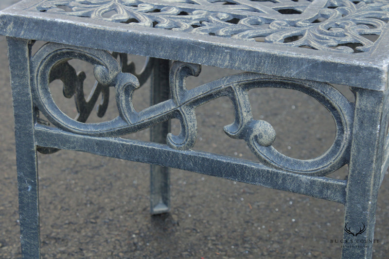 Vintage Pair Cast Aluminum Outdoor Patio End Tables