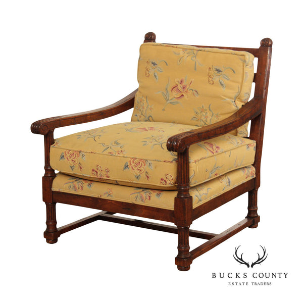 Woodland Furniture 'Verdun' Walnut Bergere Lounge Chair