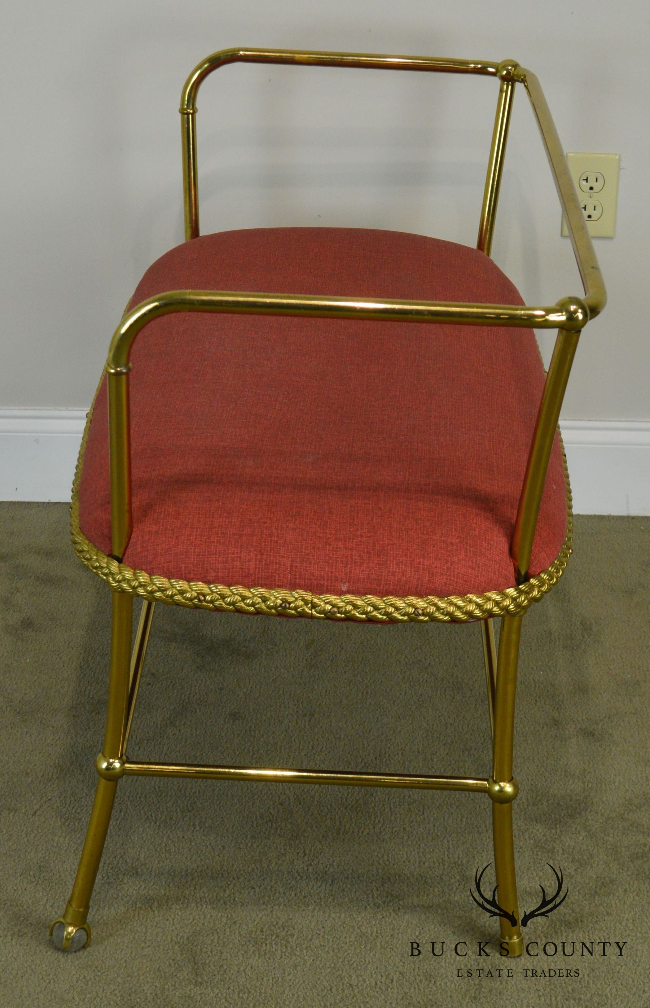 Hollywood Regency Vintage Italian Brass Settee