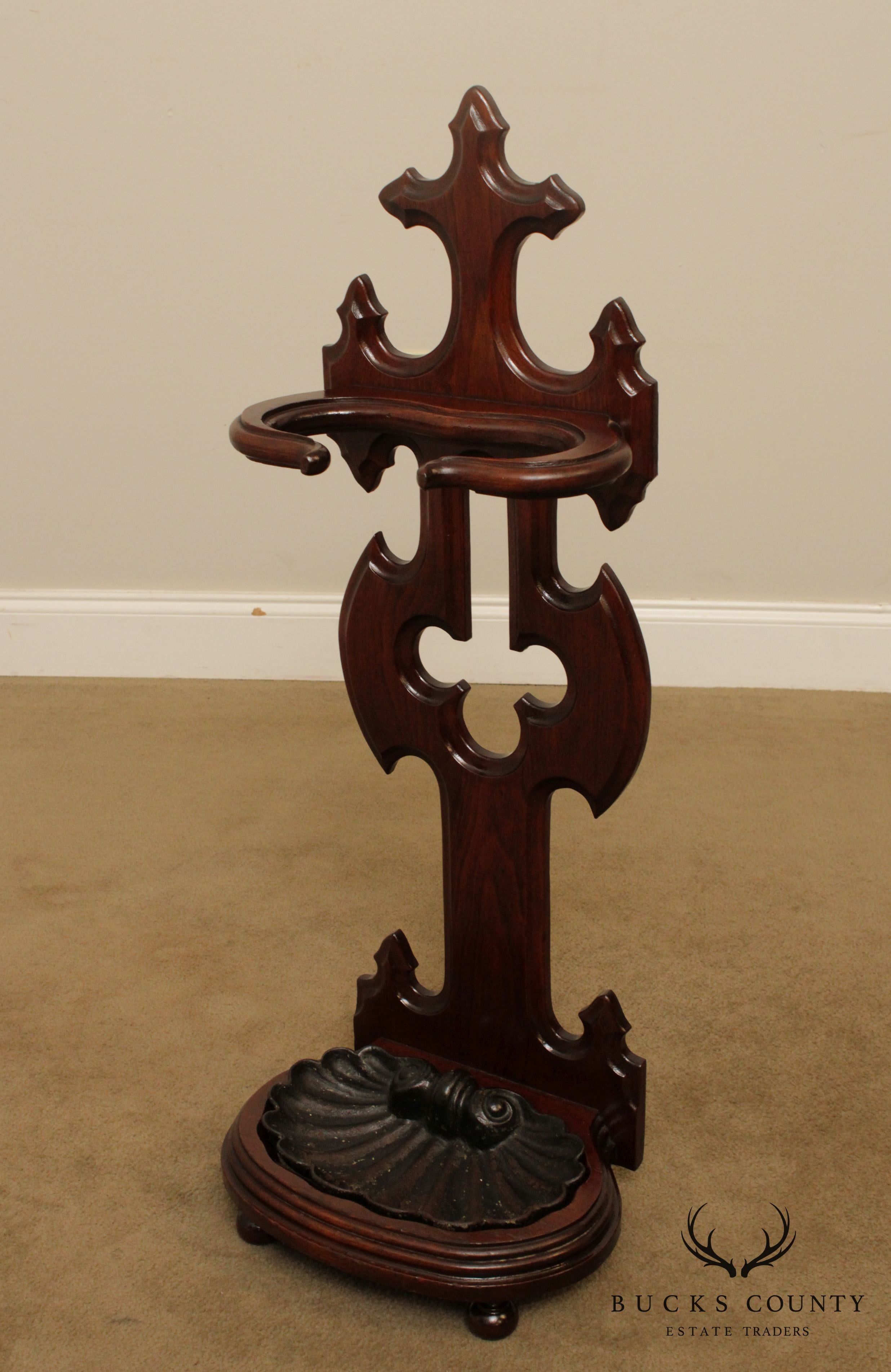 Antique Victorian Walnut Umbrella Stand