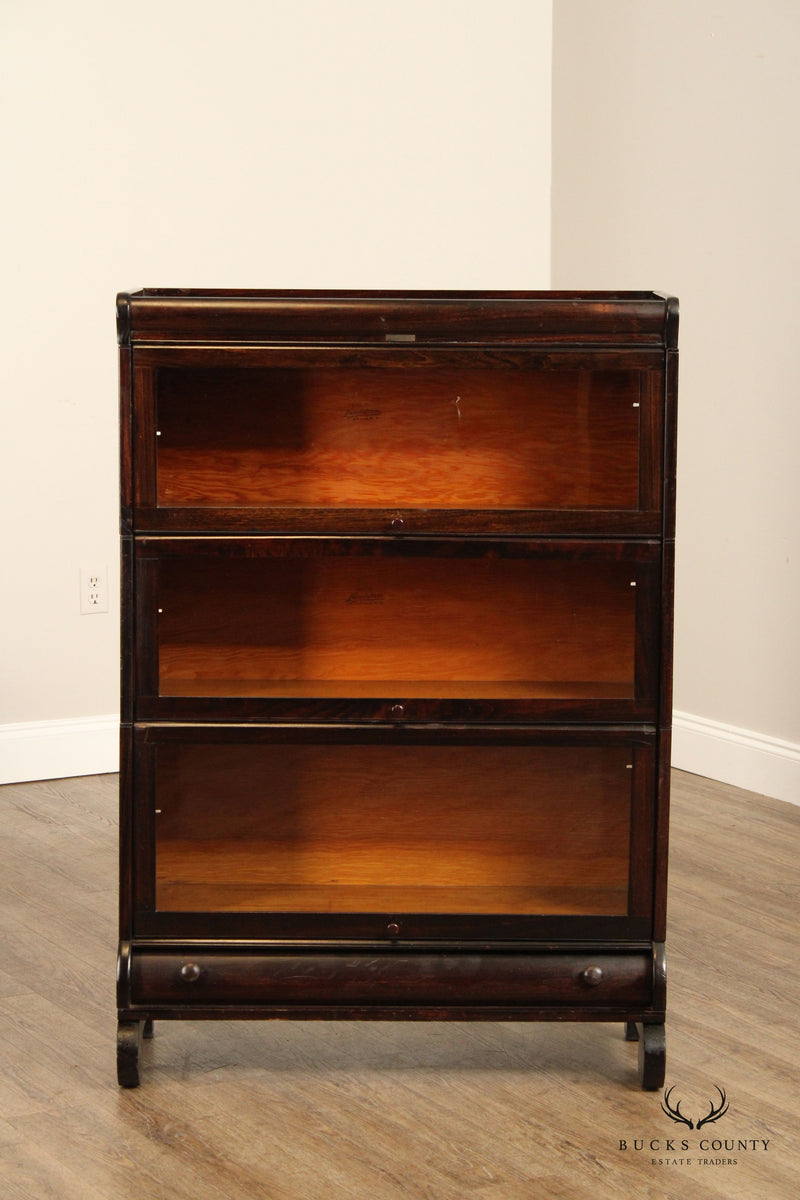 Lundstrom Antique MahoganyThree-Stack Barrister Bookcase