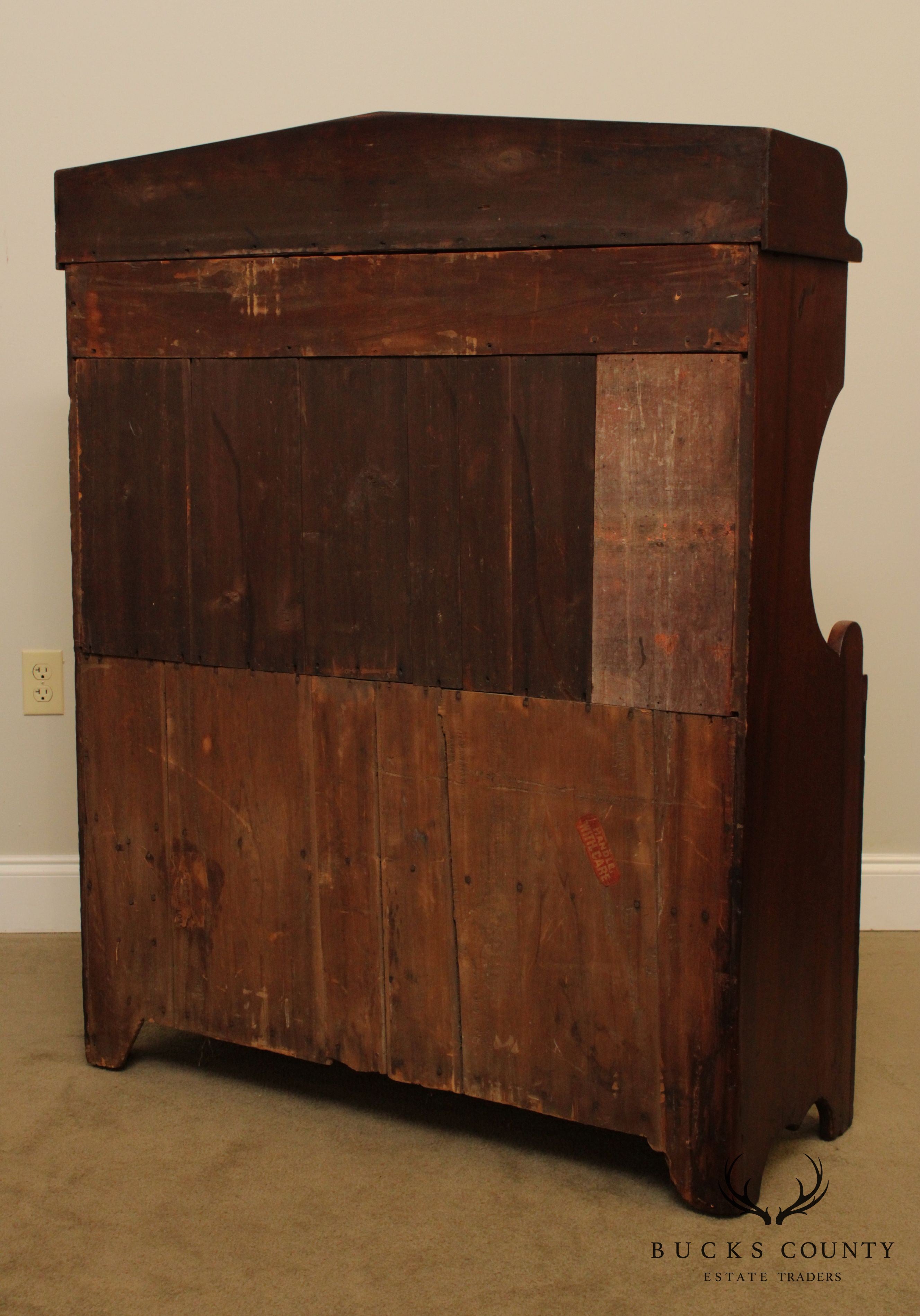 Antique American Pine Bucket Bench